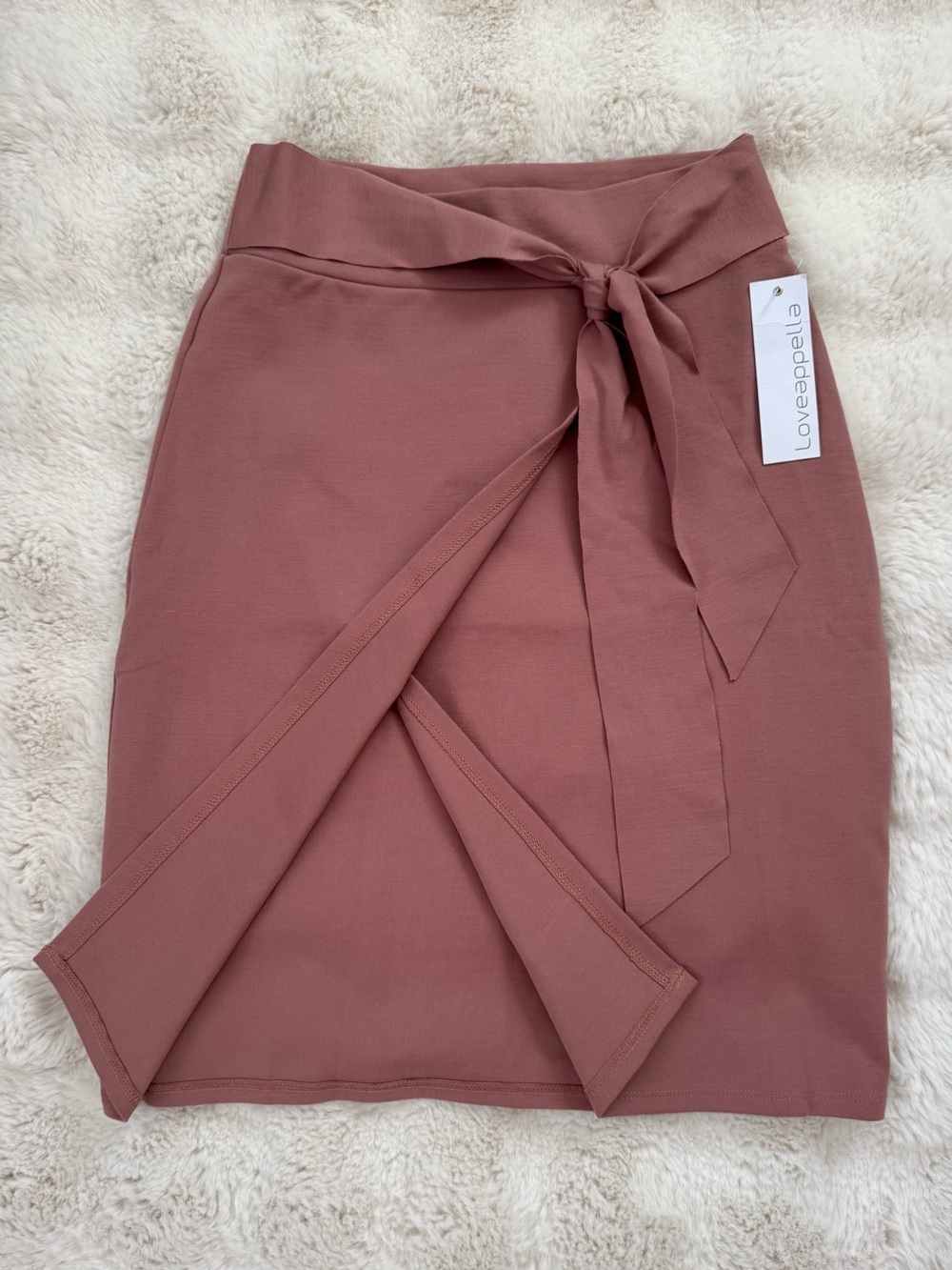 Loveappella Dusty Rose Wrap-Tie Pencil Skirt
